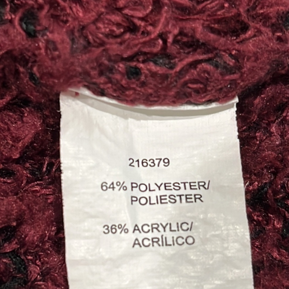 Kensie Maroon Knit OVERSIZED CHUNK CARDIGAN, SWEATER WOMEN SIZE XL: - Picture 10 of 11